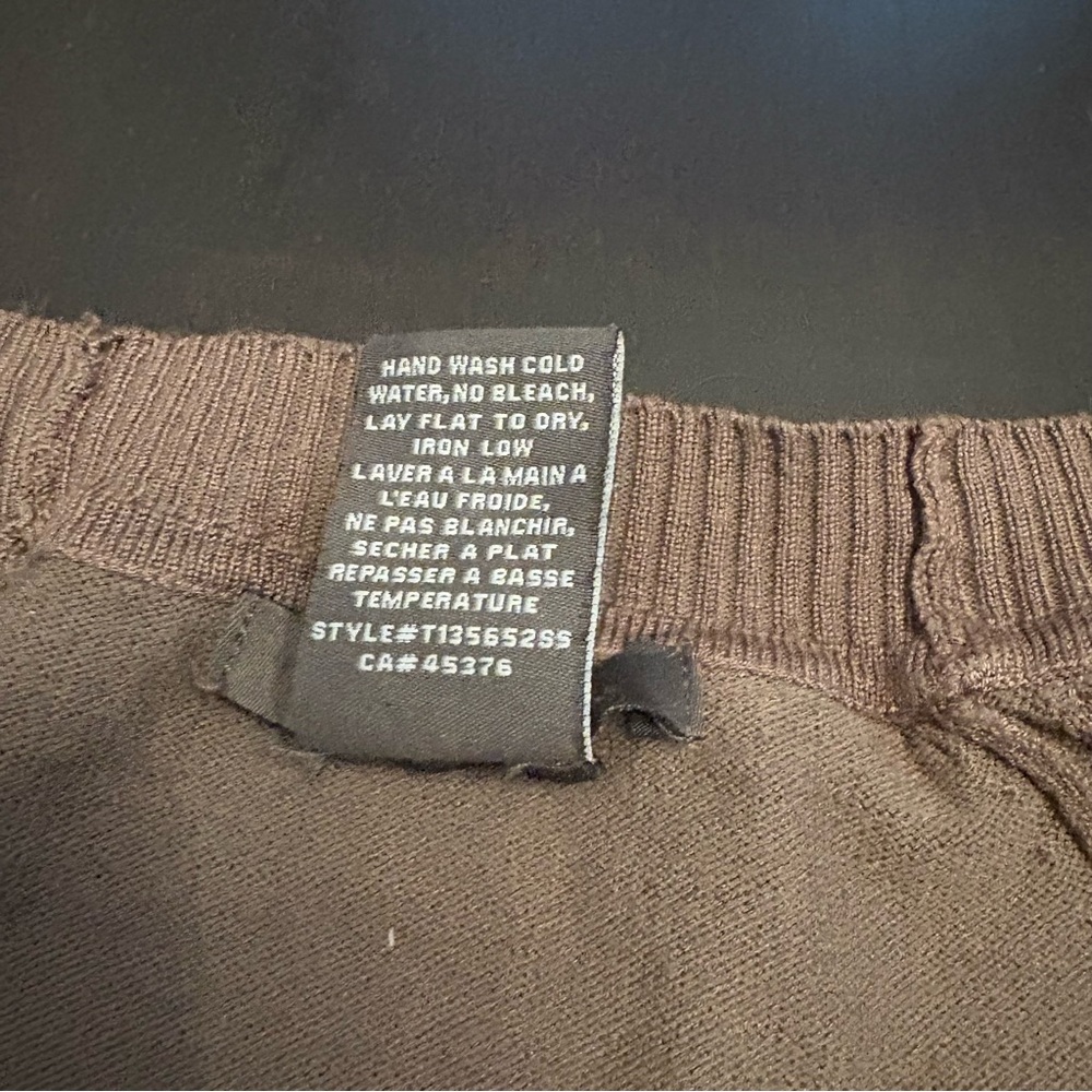 Vintage Khaki Brown Ribbed Knit Sweater - Picture 4 of 4